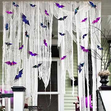 72Pcs Iridescent Bat Decorations for Spooky Halloween