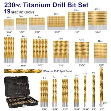 230 Piece Drill Bit Set for Wood and Metal Work