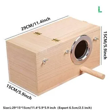 YJJKJ Wood Parakeet Nest Box Pet Bird House Parrot Breeding Mating Box Bird Cage Box for Lovebirds Cockatiel Parrotlets Budgerigar Parakeet (L)