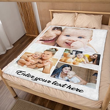 Custom Photo Throw Blanket for Mother's Day Gift