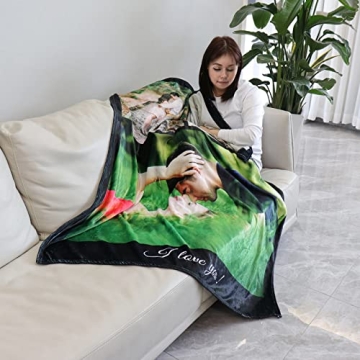Custom Photo Throw Blanket for Mother's Day Gift