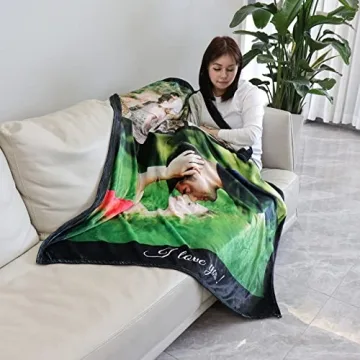 Custom Photo Throw Blanket for Mother's Day Gift