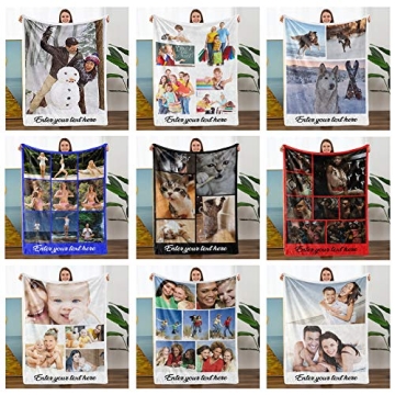 Custom Photo Throw Blanket for Mother's Day Gift