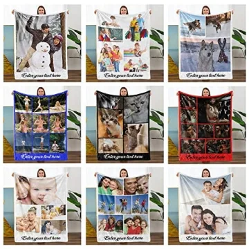Custom Photo Throw Blanket for Mother's Day Gift