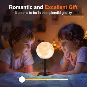 JIMIMORO Moon Lamp LED Night Light - Dimmable Bedside Lamps Small Modern Bedroom Lamp LED Desk Light with 25 Lighting Modes 3D Printed Realistic Moon Surface - Perfect for Girls Boys Kids Birthday