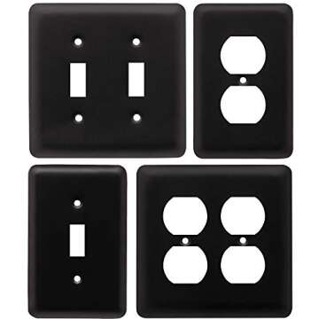 Stylish Matte Black Decorative Switch Cover for Modern Homes