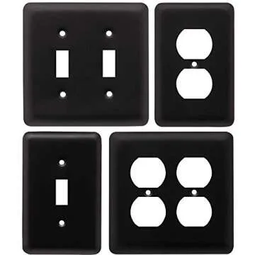 Stylish Matte Black Decorative Switch Cover for Modern Homes