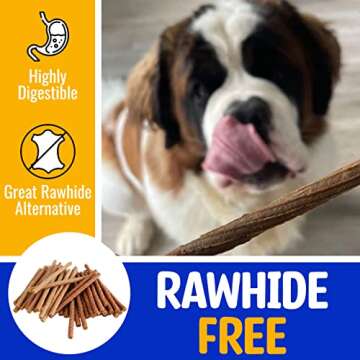 Paw & Pantry 5" Soft & Chewy Stick Twists Made with Real Beef & Turkey - Pack of 50 Rawhide Free Beef & Turkey Dog Treats - Grain-Free Dog Twist Sticks - Healthy Dog Training Treats for Any Size Pup