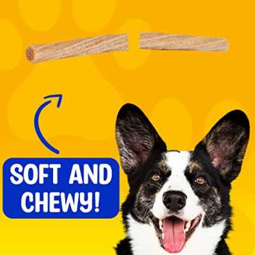 Paw & Pantry 5" Soft & Chewy Stick Twists Made with Real Beef & Turkey - Pack of 50 Rawhide Free Beef & Turkey Dog Treats - Grain-Free Dog Twist Sticks - Healthy Dog Training Treats for Any Size Pup