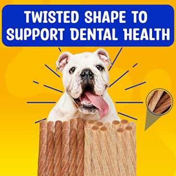 Paw & Pantry 5" Soft & Chewy Stick Twists Made with Real Beef & Turkey - Pack of 50 Rawhide Free Beef & Turkey Dog Treats - Grain-Free Dog Twist Sticks - Healthy Dog Training Treats for Any Size Pup