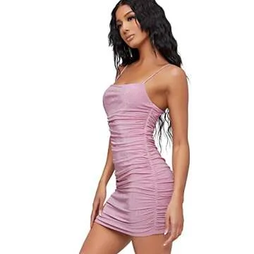 Buy SOLY HUX Women's Glitter Bodycon Summer Dress - Pink
