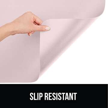 GORILLA GRIP Desk Mat, Non Slip and Heat Resistant Mouse Pad, Soft PU Leather Pads, Dual Sided Blotter, Desktop Protector Covers for Home Office Keyboard Laptop Computer and Writing, 23.6x13.7, Pink