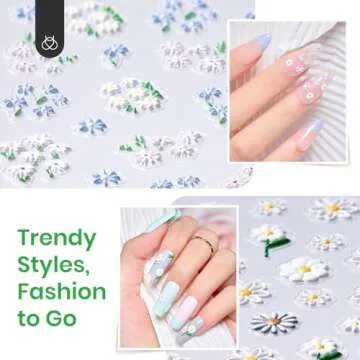 Beetles Gel Top Coat & 5D Flower Stickers Set