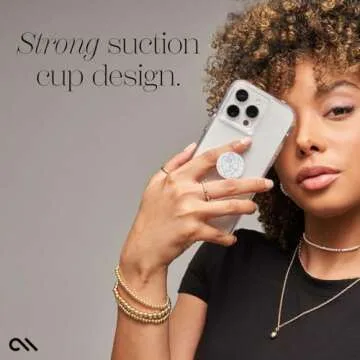 Case-Mate Minis - Cell Phone Stand/Grip - Suction Cup Cell Phone Holder [Removable for Wireless Charging] for iPhones, Android Smartphones, Kindles & More - Twinkle Stardust