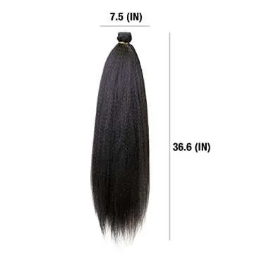 Darling Kinky Straight Ponytail Hair Extension (1 Pack), Natural Black & Soft Texture, Drawstring Wrap Around Clip in Yaki, 1X per Pack, 26 Inch, #1B