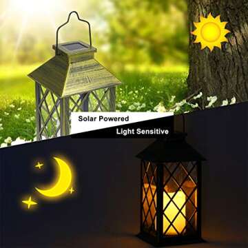 Tomshine LED Solar Lantern for Outdoor Spaces Stylish Light