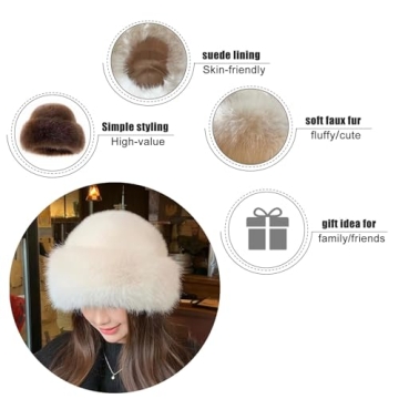 Womens Winter Faux Fur Bucket Hat for Cozy Chic Style