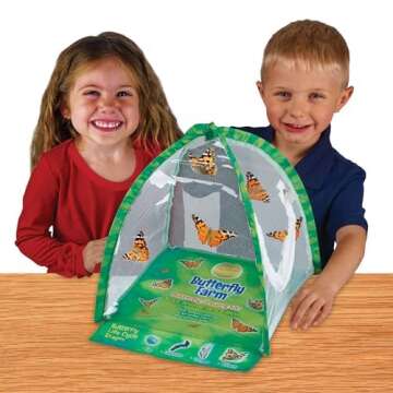 Insect Lore Butterfly Farm - Live Caterpillar Kit for Kids