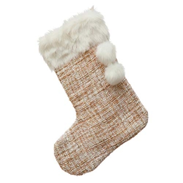 Creative Co-Op Unique Fabric Bouclé Christmas Stocking
