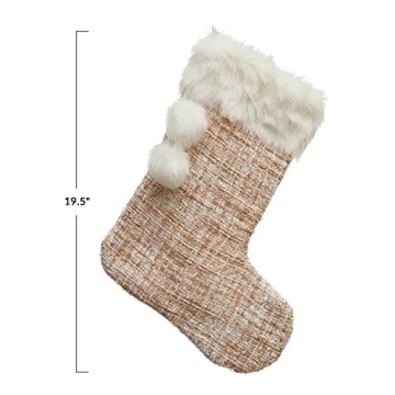 Creative Co-Op Unique Fabric Bouclé Christmas Stocking