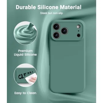 OTOFLY Magnetic for iPhone 17 Pro Case,Compatible with Magsafe,Classic Liquid Silicone Mobile Phone Case,Integrated Camera Control Button,Anti-Scratch Microfiber Lining, Pine Green