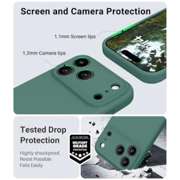 OTOFLY Magnetic for iPhone 17 Pro Case,Compatible with Magsafe,Classic Liquid Silicone Mobile Phone Case,Integrated Camera Control Button,Anti-Scratch Microfiber Lining, Pine Green