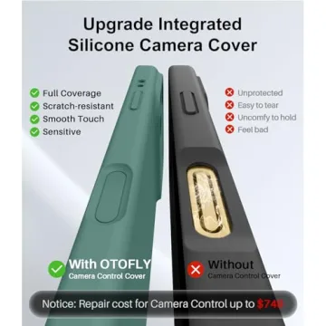 OTOFLY Magnetic for iPhone 17 Pro Case,Compatible with Magsafe,Classic Liquid Silicone Mobile Phone Case,Integrated Camera Control Button,Anti-Scratch Microfiber Lining, Pine Green
