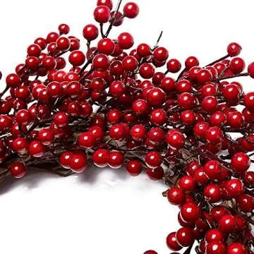 VGIA 18 Inch Stunning Red Berry Wreath Front Door Wreath Design