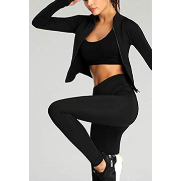 Full Zip Up Cropped Jacket for Women - Stylish Activewear