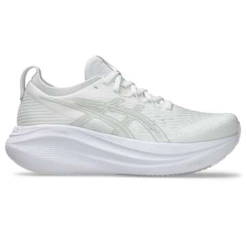 ASICS Women's Gel-Nimbus 27 Running Shoes, 9.5, White/Glacier Grey