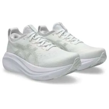 ASICS Women's Gel-Nimbus 27 Running Shoes, 9.5, White/Glacier Grey