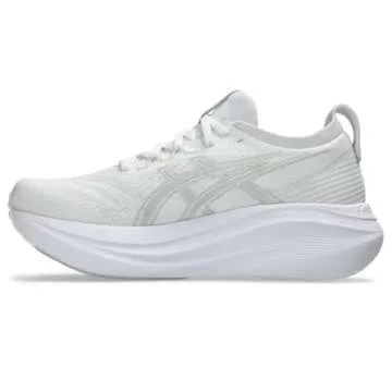 ASICS Women's Gel-Nimbus 27 Running Shoes, 9.5, White/Glacier Grey