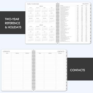 2025-2026 Weekly Planner with Flexible Cover and Tabs