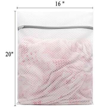 3Pcs Durable Honeycomb Mesh Laundry Bags for Delicates 16 x 20 Inches (3 Large)