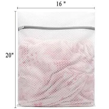 3Pcs Durable Honeycomb Mesh Laundry Bags for Delicates 16 x 20 Inches (3 Large)