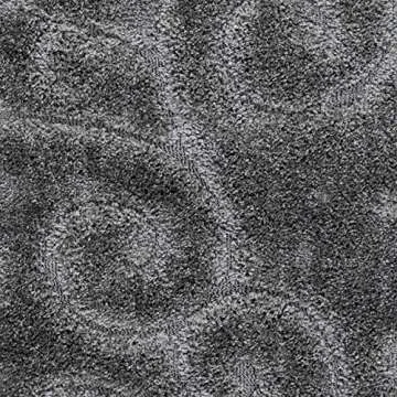 SAFAVIEH Florida Shag Collection Accent Rug - 4' x 6', Grey, Scroll Design, Non-Shedding & Easy Care, 1.2-inch Thick Ideal for High Traffic Areas in Entryway, Living Room, Bedroom (SG455-8013)