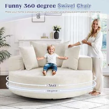 Oversized Round Swivel Chaise Chair for Modern Living