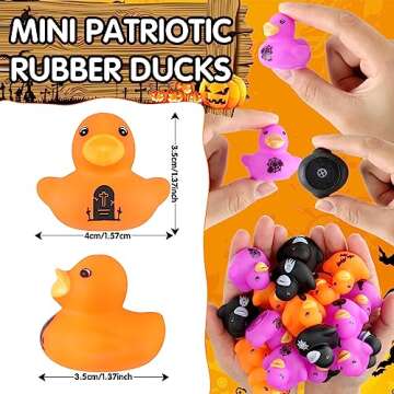 DEEKIN 100 Pcs Halloween Rubber Ducks Bulk 1.57 Inch Mini Fancy Novelty Rubber Ducks for Halloween T...