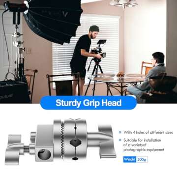 EMART 10ft/300cm Photography Heavy Duty C Stand with 4.2ft/128cm Holding Boom Arm and 2 Pieces Grip Head， Adjustable Stainless Steel Tripod for Video, Moonlight, Parabolic Softbox