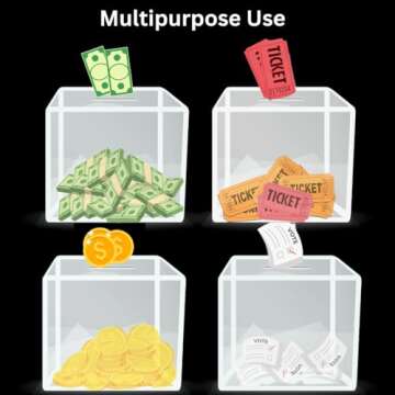 Adir Donation Box with Lock for Fundraising Activities