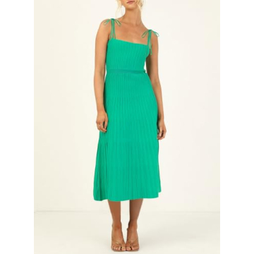 Elegant Women's Ribbed Knit Maxi Dress for Summer Events