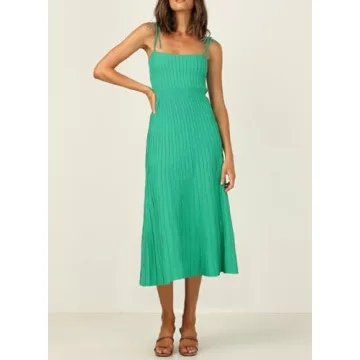 Elegant Women's Ribbed Knit Maxi Dress for Summer Events