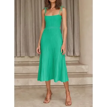 Elegant Women's Ribbed Knit Maxi Dress for Summer Events