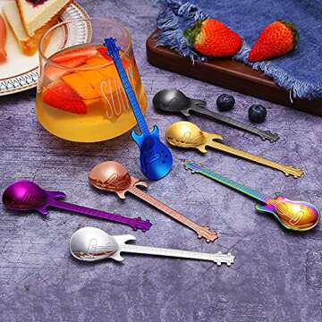 Unique DEAYOU Guitar Coffee Spoons - Perfect for Music Lovers