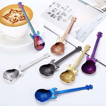 Unique DEAYOU Guitar Coffee Spoons - Perfect for Music Lovers