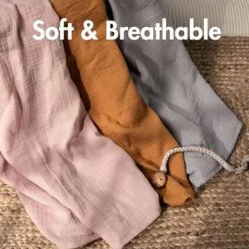 Muslin Swaddle Blankets for Newborn, 3 Pack Breathable Soft Receiving Blanket, Large 38 x 40 inches Swaddle Wrap Burping Clothes, Essentials Infant Shower Items, Toddler Gift (Multiple Colors)