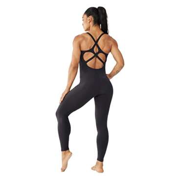 SUHK ASANA Women's Sleeveless Workout Romper Jumpsuit