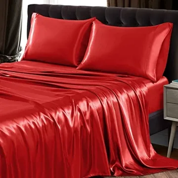 SiinvdaBZX King Satin Sheet Set for Ergonomic Comfort