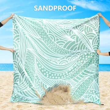 HIHOHO Waterproof Beach Blanket for 1-4 Adults