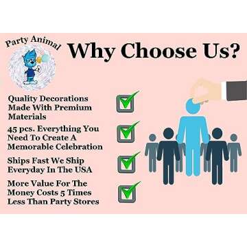 Rose Gold 21st Birthday Party Decorations Set - 45 Pieces